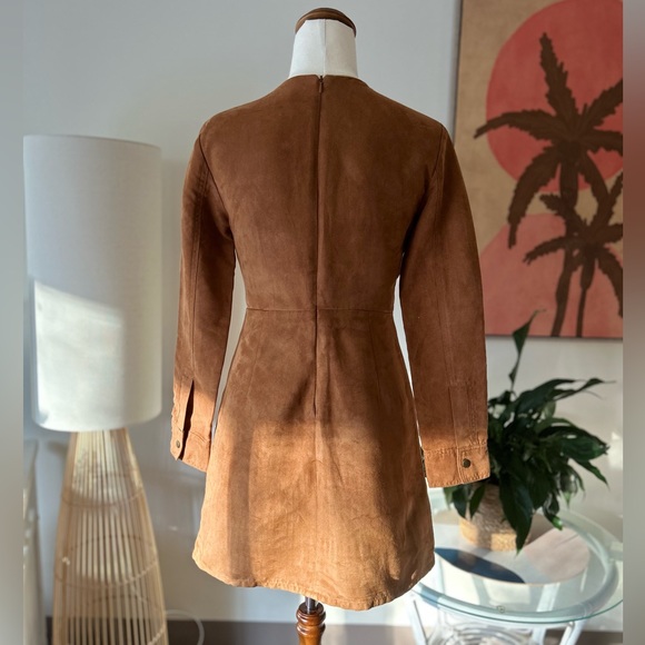 Bardot Suedette Dress With Lace Up Front - Picture 4 of 6